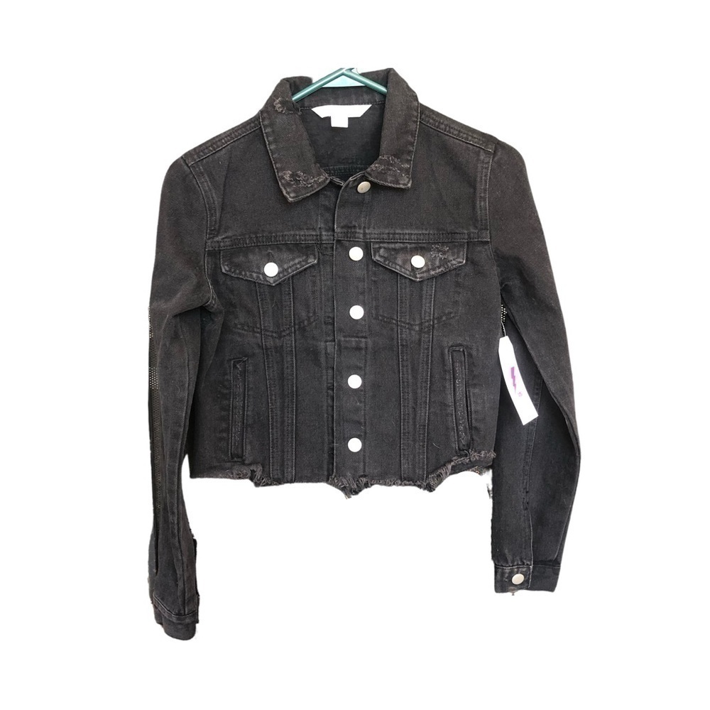 Extra Small Juniors Black Jean Jacket